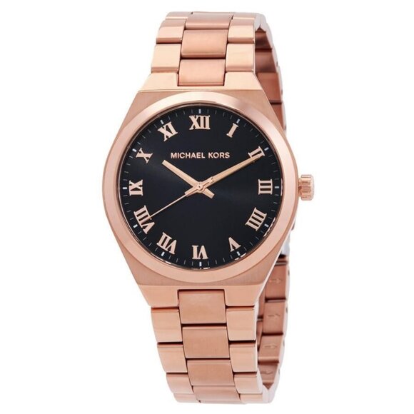 NWT Authentic Michael Kors Lennox Quartz Black Dial Women's Watch - Picture 1 of 3